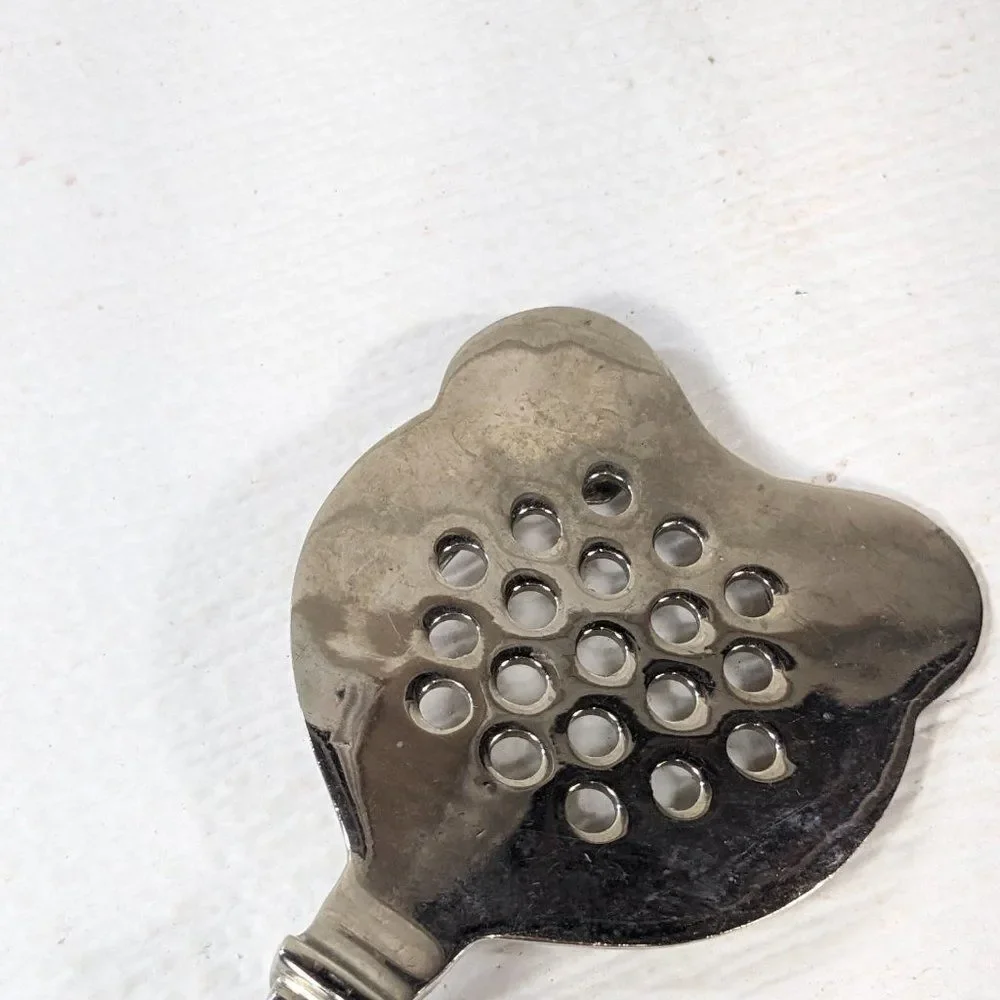 Cocktail strainer Bar Tool Plastic Lucite Handle Brown Black Stripe MCM Modern‎